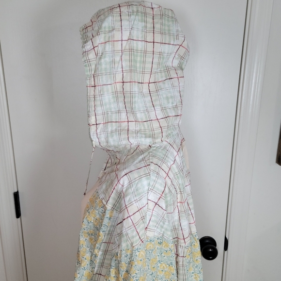 POL Oversized Plaid Patchwork Floral Distressrd Hooded Flannel Size Small - Picture 6 of 11